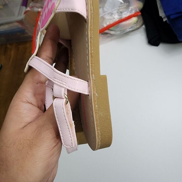 Gymboree Girls Tropical Paradise Pink & Brown Flamingo Sandals Size 13 - Picture 10 of 11